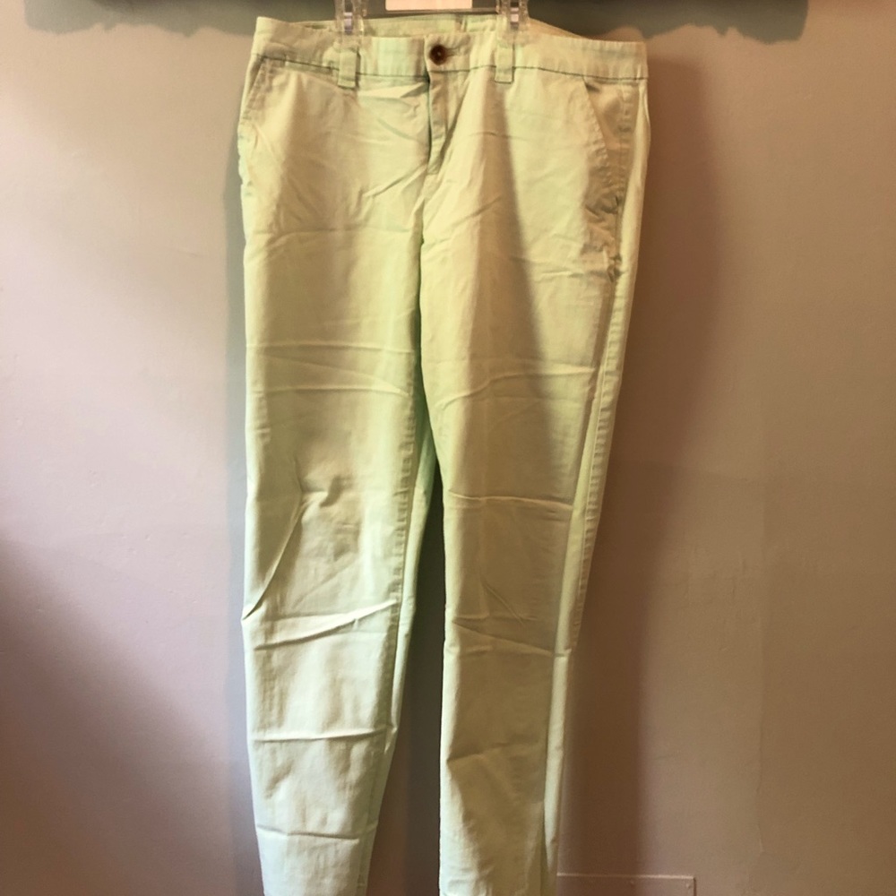 Mint green capris trousers. Brand: Gap.
